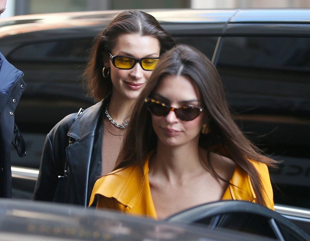 *EXCLUSIVE* Emily Ratajkowski and Bella Hadid visit Fondazione Prada exhibition